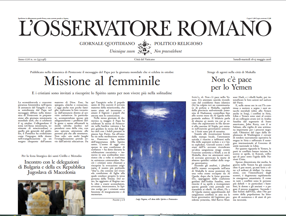 Osservatore 16_17 maggio 2016
